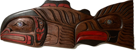 Jackson Robertson -  Eagle/Salmon - Jackson Robertson - Plaque - Pentlatch Gallery - Aboriginal Art - Parksville, BC, Canada