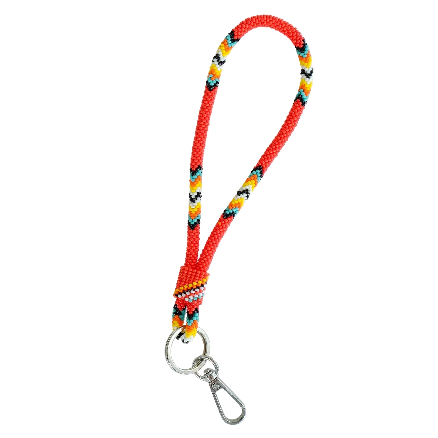 7" Beaded Wrist Lanyard (Red)