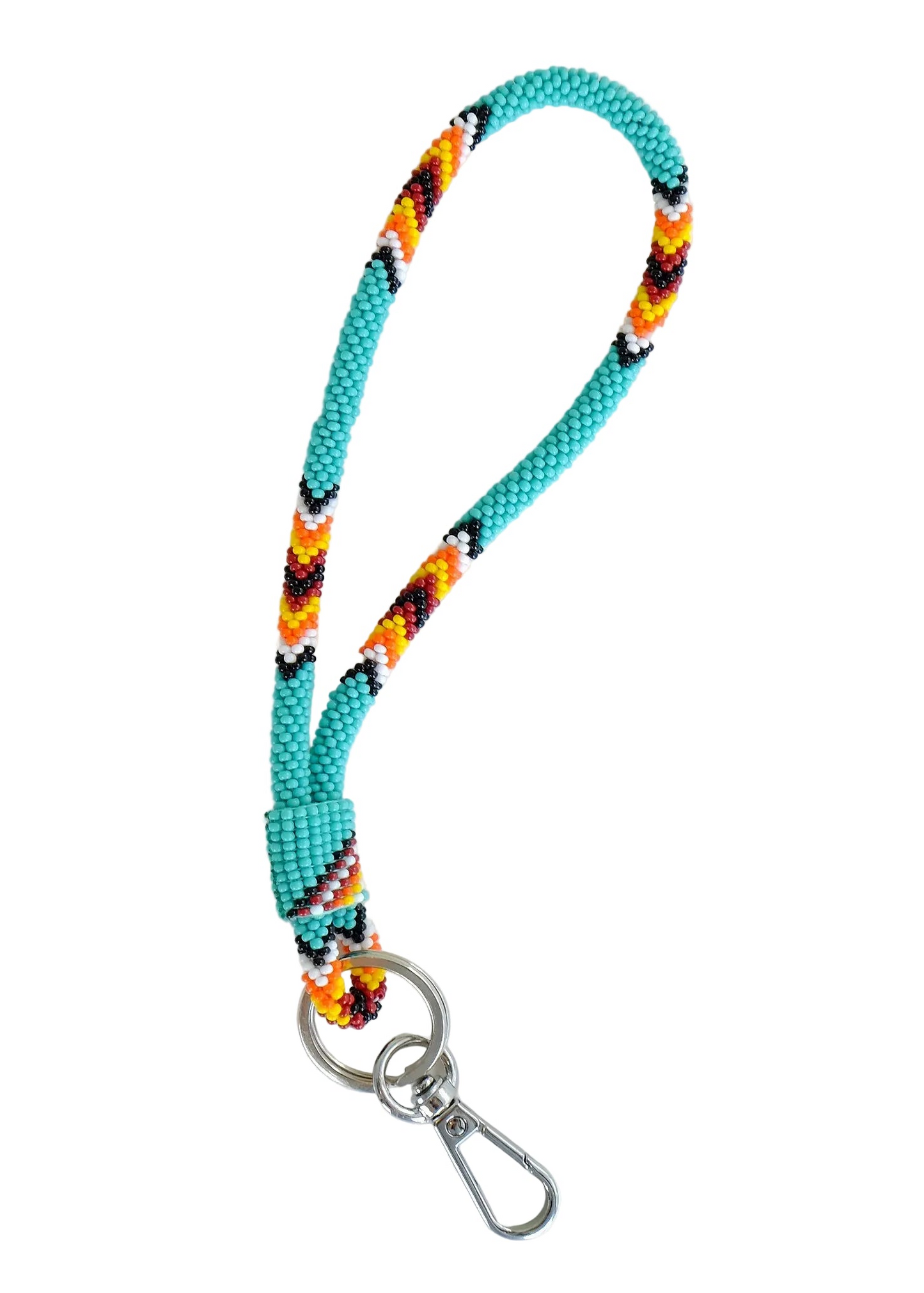 7" Beaded Wrist Lanyard (Turquoise)