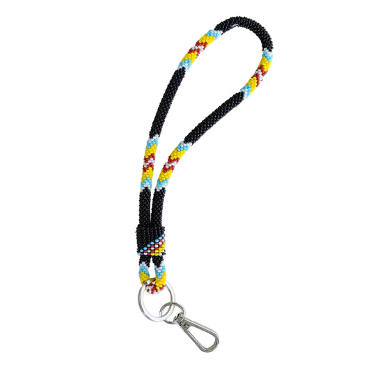7" Beaded Lanyard (black)