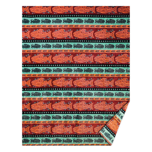 Coho Salmon Fleece Blanket