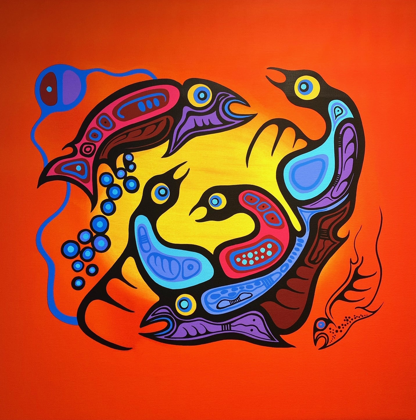 Limited Edition Giclee "Playful Spirits" by Mark Anthony Jacobson - Mark Anthony Jacobson - Canvas - Pentlatch Gallery - Aboriginal Art - Parksville, BC, Canada