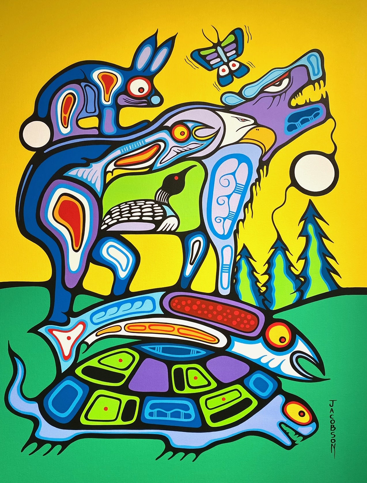 Limited Edition Giclee "Summer Solstice" Signed by Mark Anthony Jacobson - Mark Anthony Jacobson - Canvas - Pentlatch Gallery - Aboriginal Art - Parksville, BC, Canada