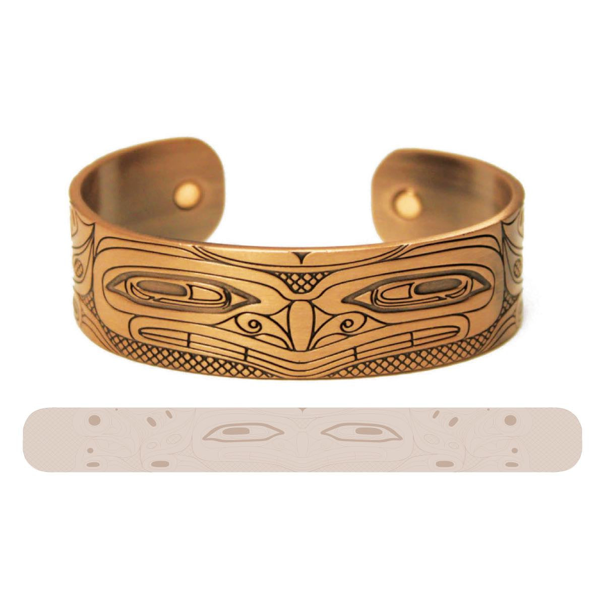 Beautiful Copper Plated Bracelet - Grizzly Bear
