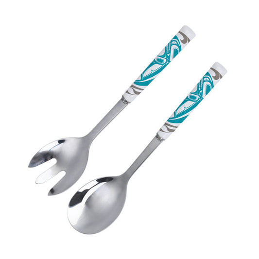 Stainless Steel Salad Server - Killer Whale - Trevor Angus - Kitchenware - Pentlatch Gallery - Aboriginal Art - Parksville, BC, Canada