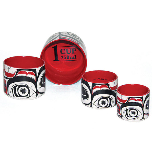 Ceramic Measuring Cup Set - Matriarch Bear - Morgan Asoyuf - Kitchenware - Pentlatch Gallery - Aboriginal Art - Parksville, BC, Canada