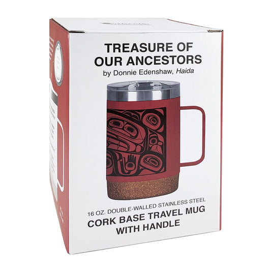 Cork Base Travel Mugs with Handle (16oz) - Treasure of Our Ancestors