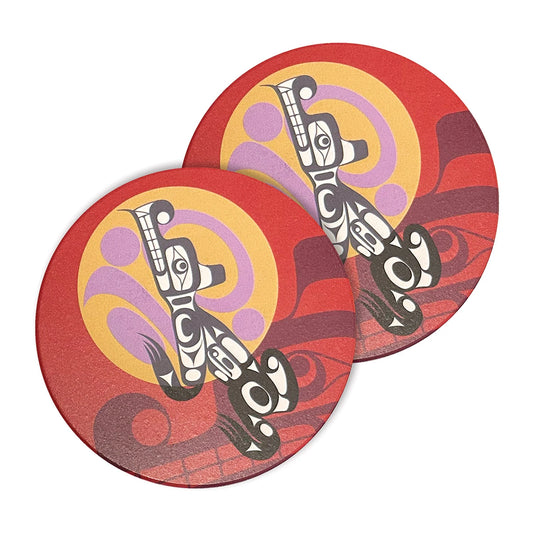Ceramic Coasters (set of 2) - Wolf Moon
