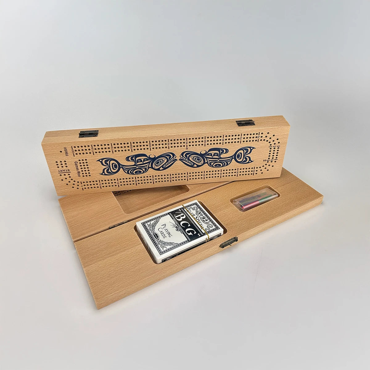 3-Track Cribbage Board - Killer Whale