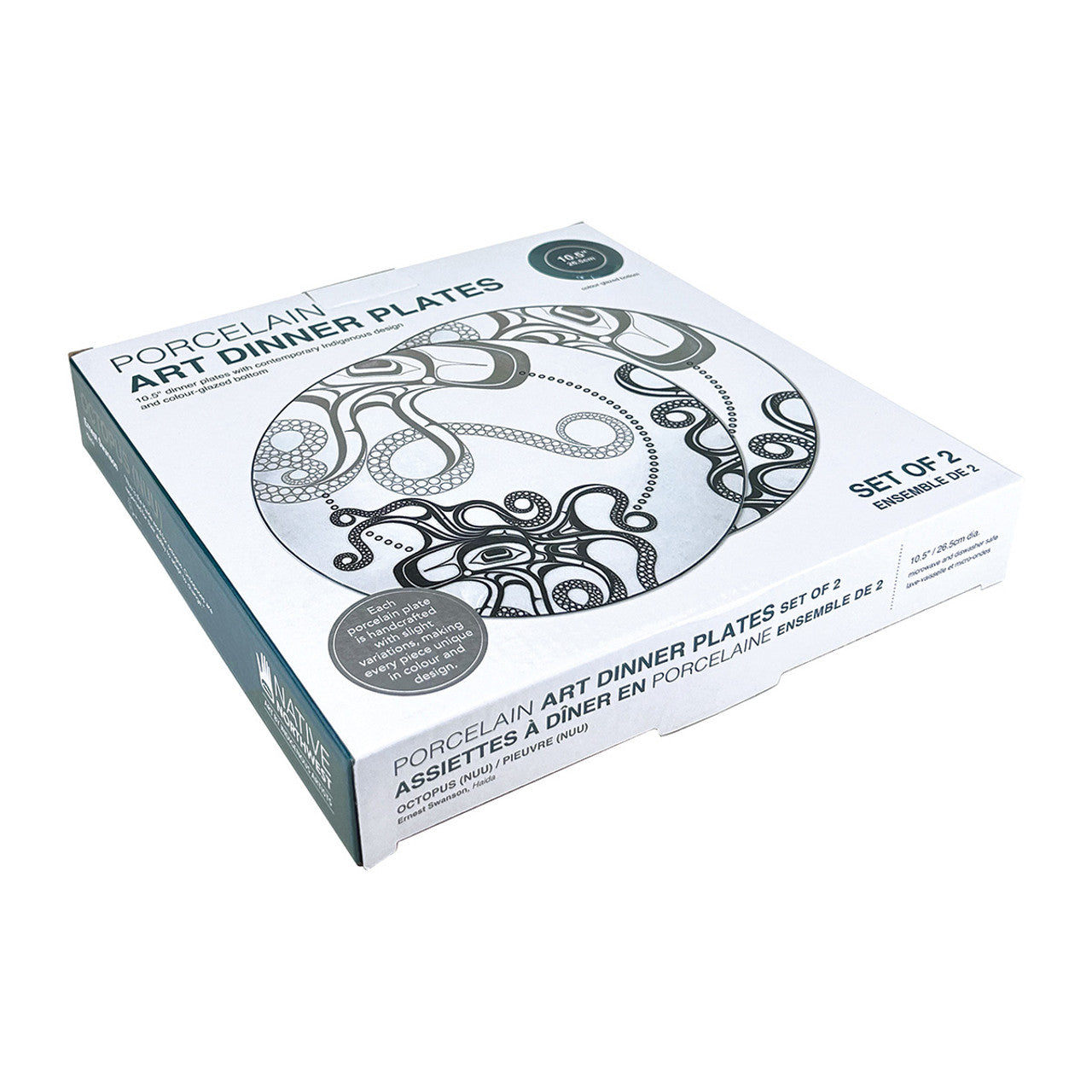 Porcelain Art Dinner Plates (Set of 2) - Octopus (Nuu)