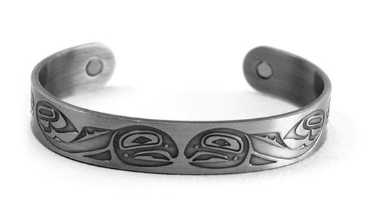 Brushed Silver Bracelet - Salmon by Paul Windsor - Paul Windsor - Jewellery - Pentlatch Gallery - Aboriginal Art - Parksville, BC, Canada