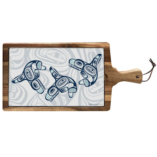 Serving Board - Whales by Ernest Swanson - Ernest Swanson - Kitchenware - Pentlatch Gallery - Aboriginal Art - Parksville, BC, Canada