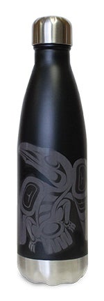 Insulated Bottle - Raven by Francis Horne Sr. - Francis Horne Sr. - Drinkware - Pentlatch Gallery - Aboriginal Art - Parksville, BC, Canada