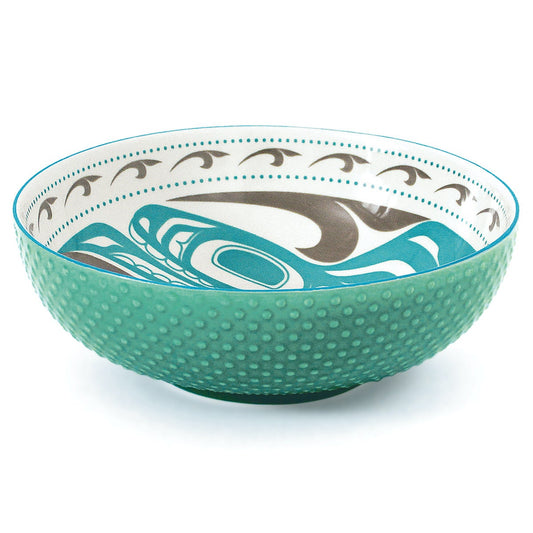 Porcelain Art Serving Bowl - Killer Whale by Trevor Angus - Trevor Angus - Kitchenware - Pentlatch Gallery - Aboriginal Art - Parksville, BC, Canada