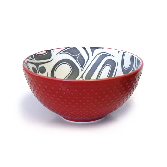 Porcelain Art Bowl (Medium) - Transforming Eagle by Ryan Cranmer - Ryan Cranmer - Kitchenware - Pentlatch Gallery - Aboriginal Art - Parksville, BC, Canada