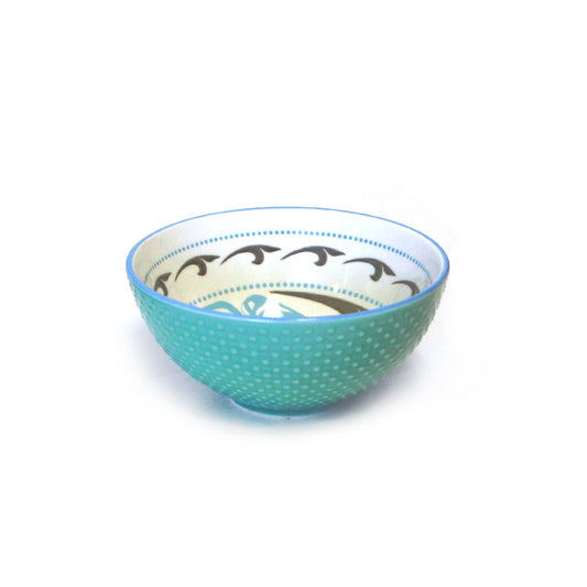 Porcelain Art Bowl (Small) - Killer Whale by Trevor Angus - Trevor Angus - Kitchenware - Pentlatch Gallery - Aboriginal Art - Parksville, BC, Canada