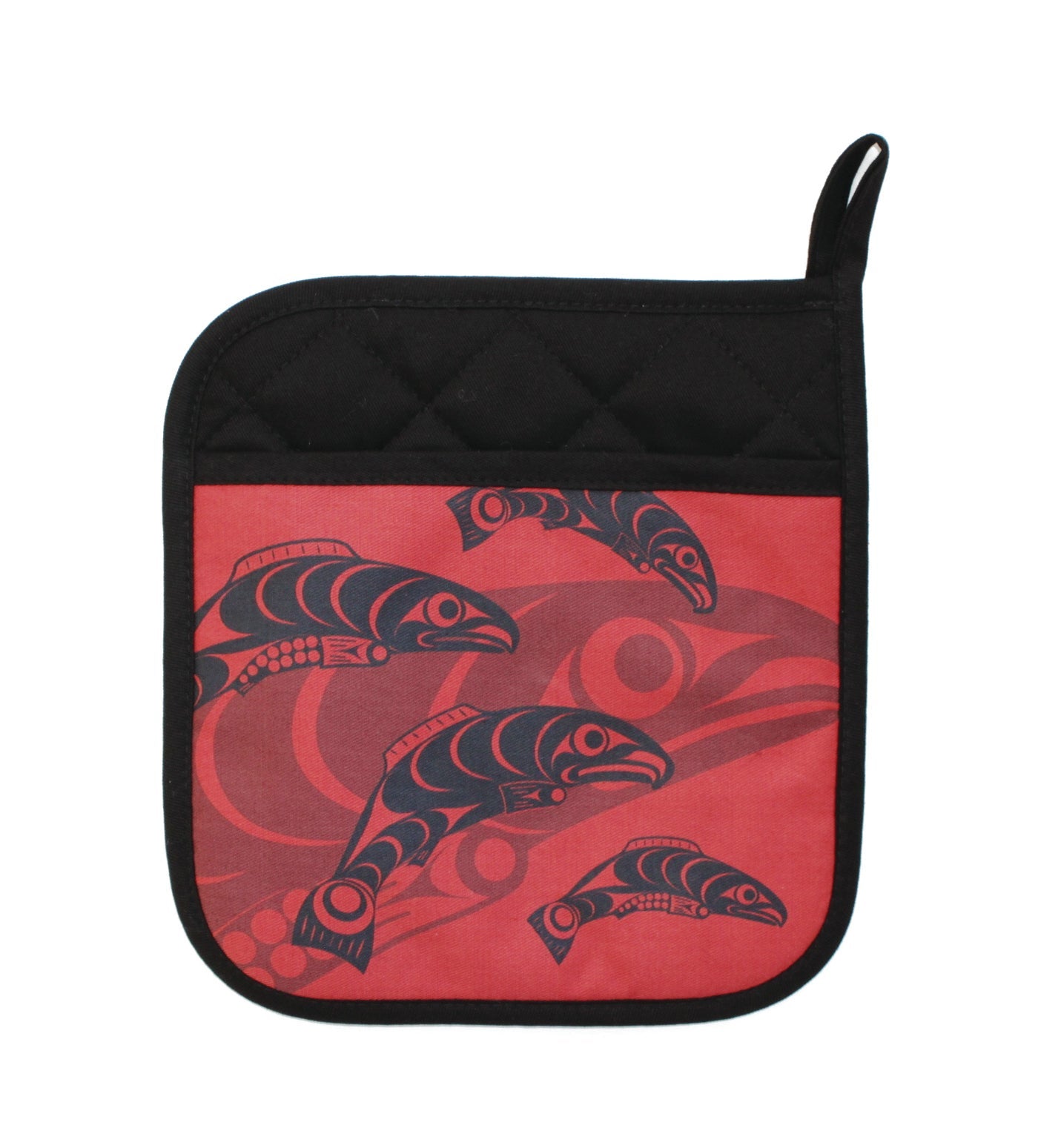 Potholder - Salmon by Francis Horne Sr. - Francis Horne Sr. - Kitchenware - Pentlatch Gallery - Aboriginal Art - Parksville, BC, Canada