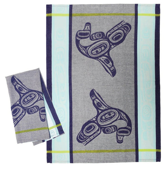 Tea Towel - Whale by Ernest Swanson - Ernest Swanson - Kitchenware - Pentlatch Gallery - Aboriginal Art - Parksville, BC, Canada