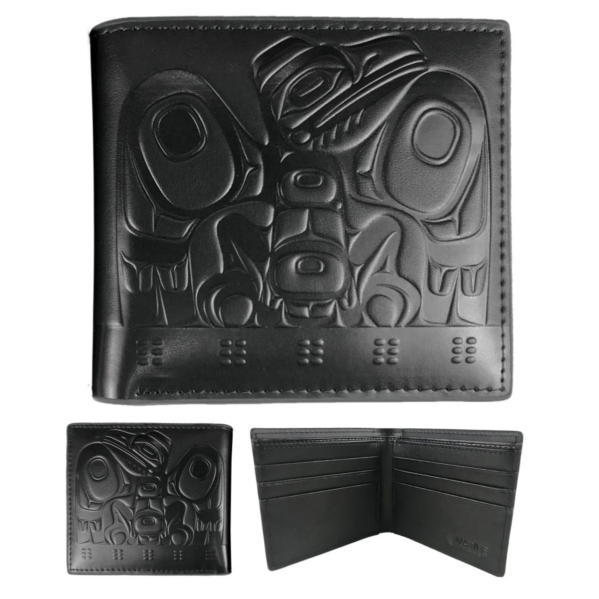 Leather Embossed Wallet - Raven Box by Allan Weir - Allan Weir - Leather Goods - Pentlatch Gallery - Aboriginal Art - Parksville, BC, Canada
