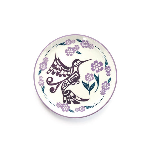 Porcelain Art Plate - Hummingbird by Francis Dick - Francis Dick - Kitchenware - Pentlatch Gallery - Aboriginal Art - Parksville, BC, Canada