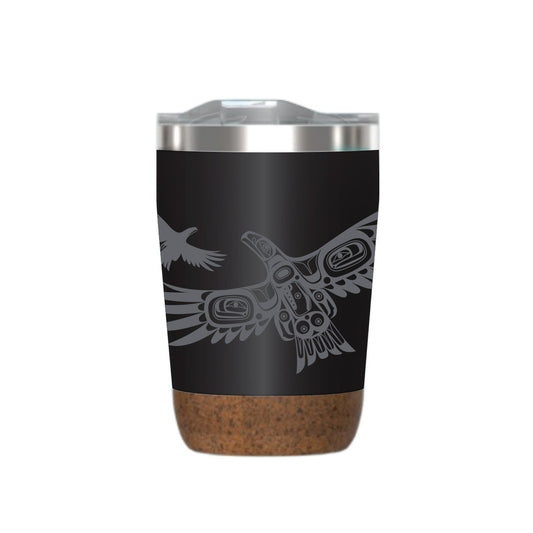 Cork Base Travel Mugs - Soaring Eagle by Corey Bulpitt, 12oz - Corey Bulpitt - Kitchenware - Pentlatch Gallery - Aboriginal Art - Parksville, BC, Canada