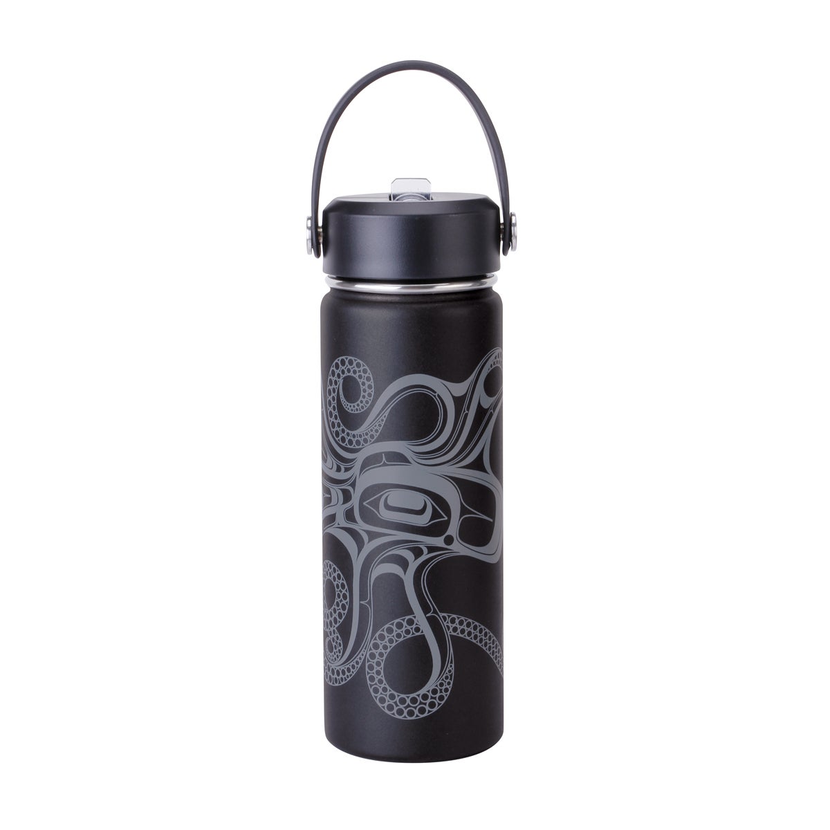 Wide Mouth Insulated Bottles - Octopus (Nuu) by Ernest Swanson, 32 oz - Ernest Swanson - Kitchenware - Pentlatch Gallery - Aboriginal Art - Parksville, BC, Canada