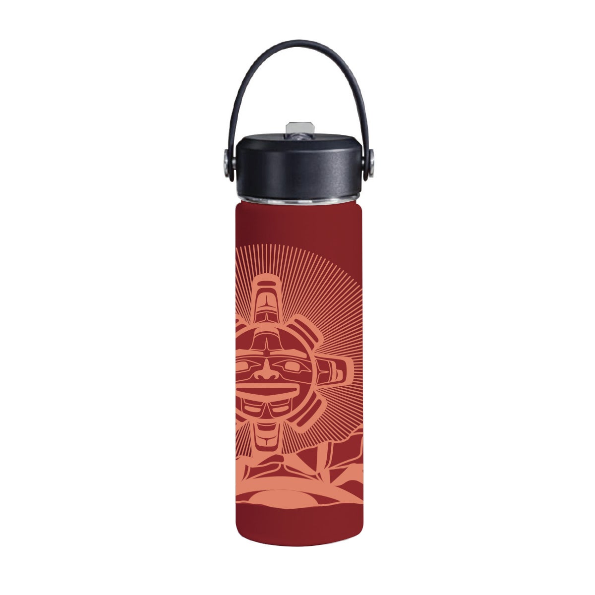 Wide Mouth Insulated Bottles - Chilkat Sun by Nahaan, 21oz - Nahaan - Kitchenware - Pentlatch Gallery - Aboriginal Art - Parksville, BC, Canada