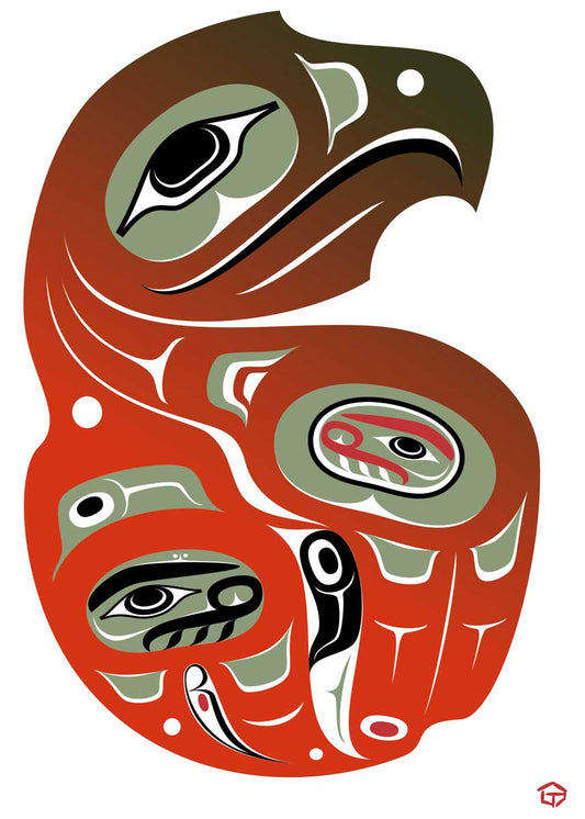 Eagles II (Framed) - Preston, Mark - Mini Framed - Pentlatch Gallery - Aboriginal Art - Parksville, BC, Canada